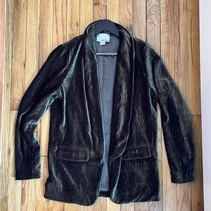 Anthropologie | XS, Chloé Oliver Crushed Velvet Blazer in Green